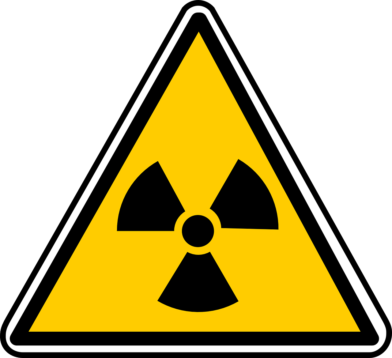 Das Symbol für radioaktive Strahlung.